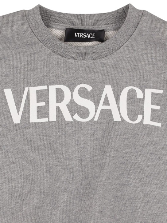 Versace: Medusa 프린트 크루넥 스웻셔츠 - 그레이/화이트 - kids-boys_1 | Luisa Via Roma