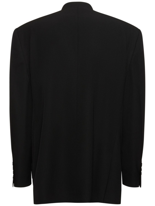 Balenciaga: Dry wool jacket - Black - men_4 | Luisa Via Roma