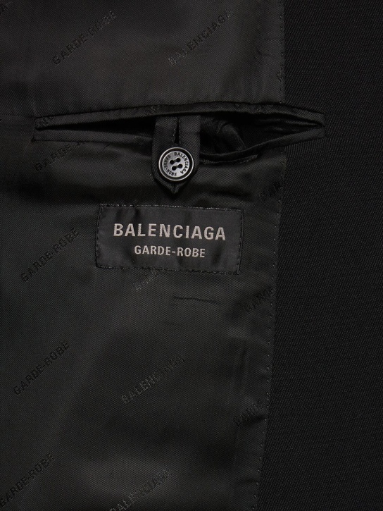 Balenciaga: Dry wool jacket - Black - men_5 | Luisa Via Roma