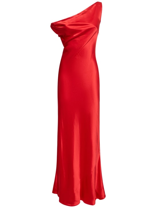 Staud: Ashanti asymmetric neckline maxi dress - Red - women_0 | Luisa Via Roma