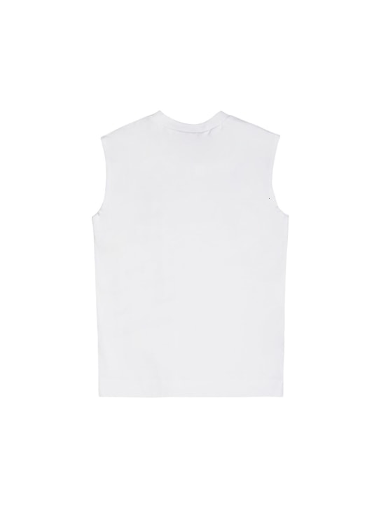 Marni Junior: Logo sleeveless cotton jersey t-shirt - kids-boys_1 | Luisa Via Roma