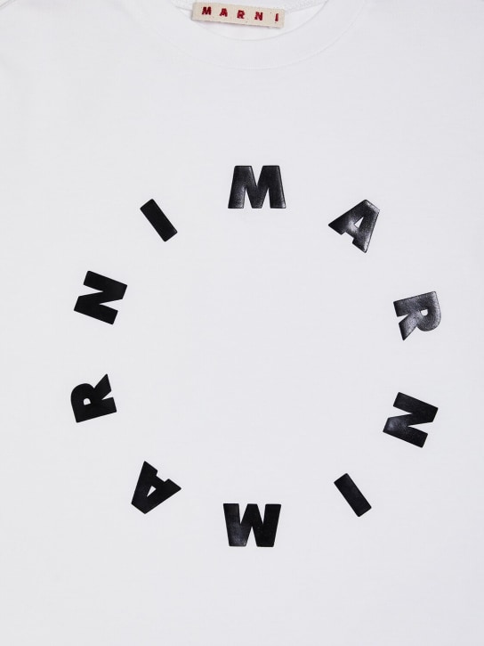 Marni Junior: T-Shirt aus Baumwolljersey mit Logo - Weiß - kids-boys_1 | Luisa Via Roma