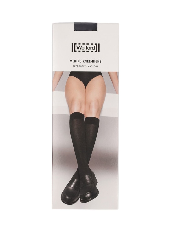 Wolford: Wool blend knee high socks - Black - women_0 | Luisa Via Roma