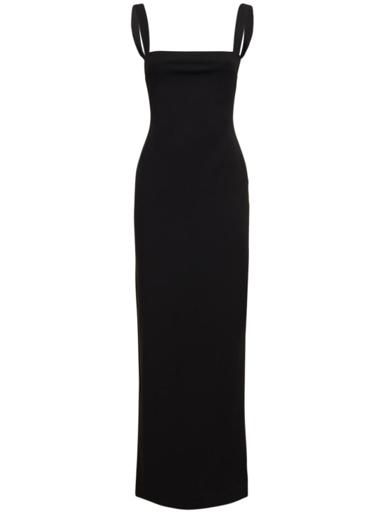 Solace London: Vestido largo de crepe - Negro - women_0 | Luisa Via Roma
