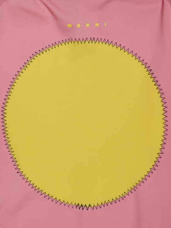 Marni Junior: Embroidered circle one piece swimsuit - Pembe - kids-girls_1 | Luisa Via Roma