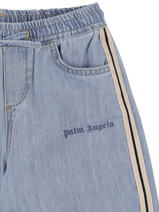 Palm Angels: Pantalon de survêtement en batiste de coton PA - Bleu - kids-girls_1 | Luisa Via Roma