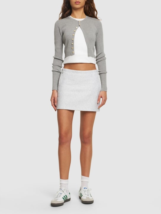 Alexander Wang: Cotton mini skirt w/ elasticated band - Grey - women_1 | Luisa Via Roma
