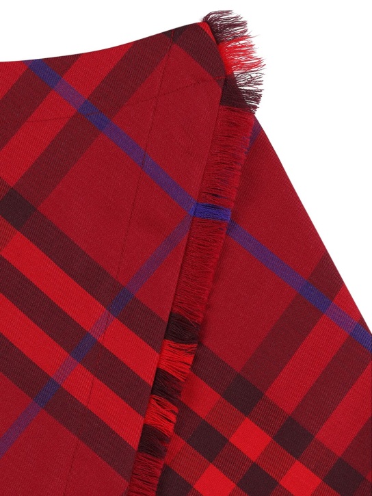 Burberry: Check print pleated wool skirt - Red - kids-girls_1 | Luisa Via Roma
