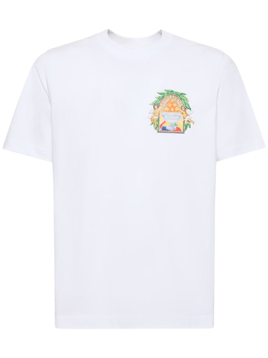 Casablanca: LVR Exclusive Triomphe d'Orange t-shirt - Beyaz - men_0 | Luisa Via Roma