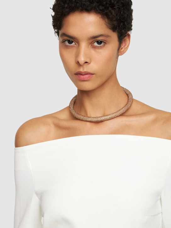 Rabanne: Halskette mit Topaz „Tube“ - Gold/Kristall - women_1 | Luisa Via Roma