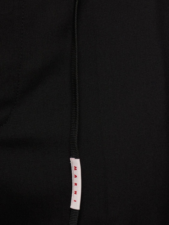 Marni: Pantalon formel en laine avec bandes en satin - Noir - men_1 | Luisa Via Roma