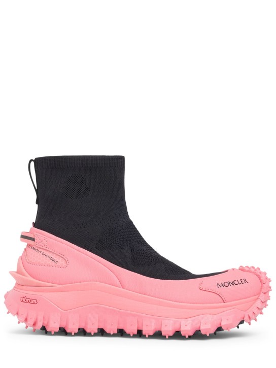 Moncler: 45mm Trailgrip Knit nylon sneakers - Black/Pink - women_0 | Luisa Via Roma
