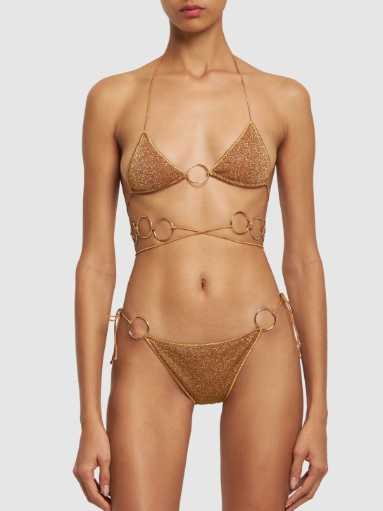 Oséree Swimwear: Lumière Microkini Ring bikini - Gold - women_1 | Luisa Via Roma