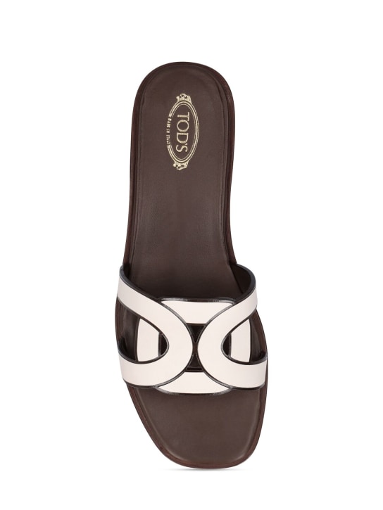 Tod's: Sandali in pelle - Off White - women_4 | Luisa Via Roma