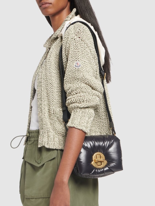 Moncler: Mini Puf quilted nylon crossbody bag - Siyah - women_1 | Luisa Via Roma
