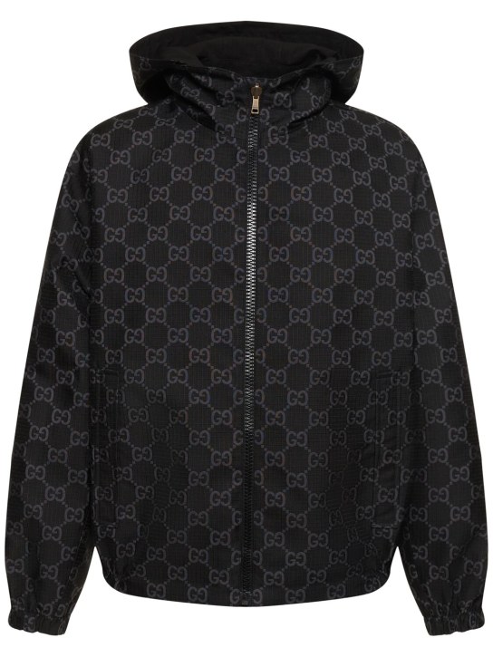 Gucci: GG ripstop tech jacket - Black - men_0 | Luisa Via Roma