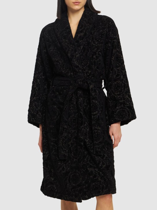 Versace: Barocco bathrobe - Anthracite - ecraft_2 | Luisa Via Roma