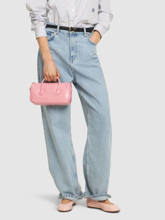 Marge Sherwood: Small Zipper leather top handle bag - Candy Pink Glossy - women_1 | Luisa Via Roma