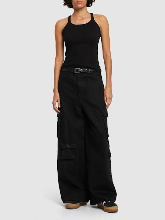 RE/DONE: Ribbed tank top - Black - women_1 | Luisa Via Roma