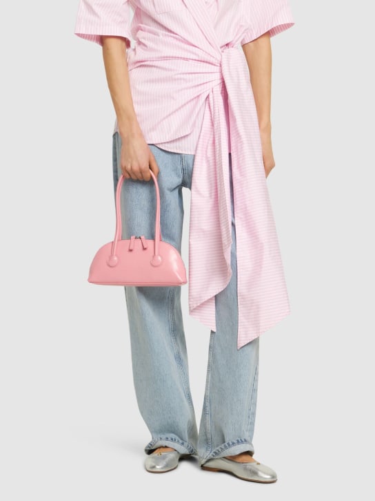 Marge Sherwood: Sac porté épaule en cuir Bessette - Candy Pink Glossy - women_1 | Luisa Via Roma
