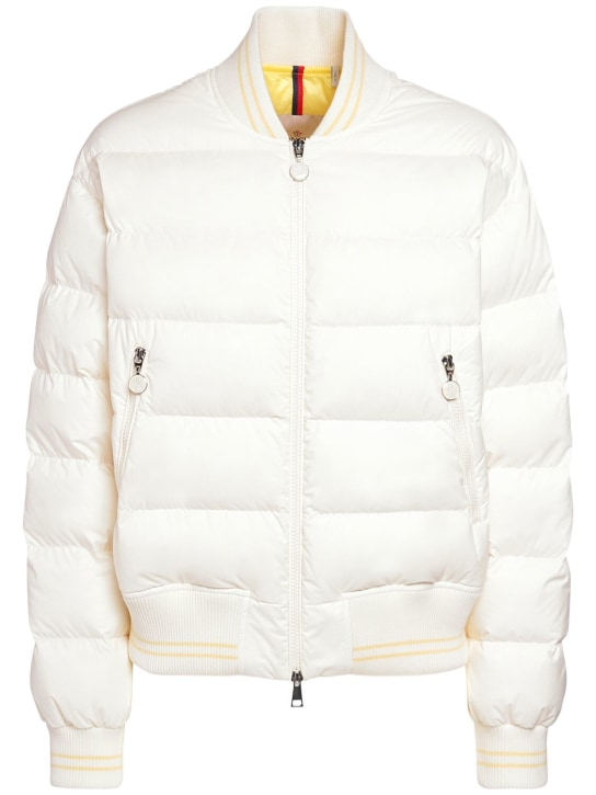 Moncler: Argo nylon down bomber jacket - Bright White - women_0 | Luisa Via Roma