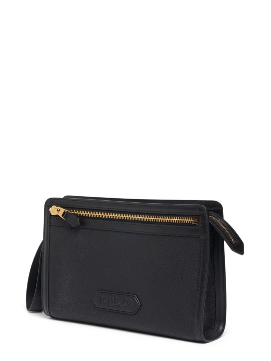 Tom Ford: Buckley Line grained leather pouch - Black - men_1 | Luisa Via Roma