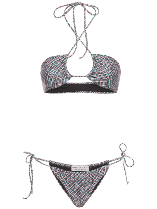 Philosophy Di Lorenzo Serafini: Printed bikini set - Pink/Multi - women_0 | Luisa Via Roma
