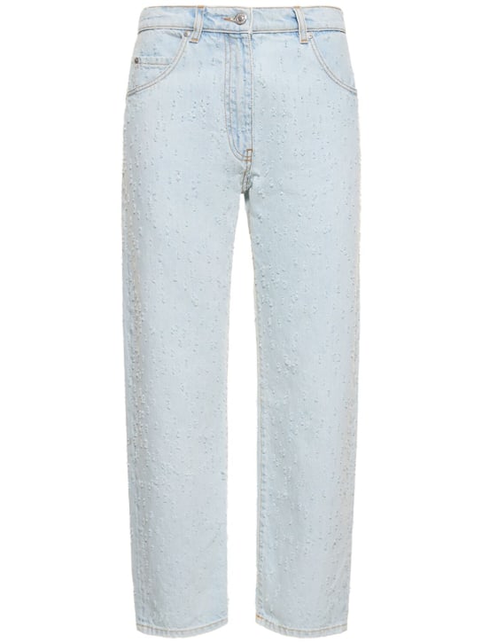 MSGM: Cotton crop jeans - Light Blue - women_0 | Luisa Via Roma