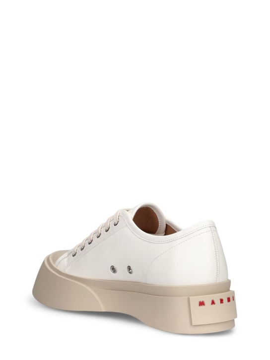 Marni: Pablo leather low top sneakers - White - men_3 | Luisa Via Roma