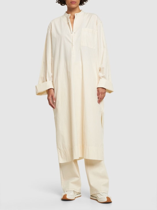 BIRKENSTOCK Tekla: Buttoned cotton kaftan shirt - Beyaz/Bej - women_1 | Luisa Via Roma