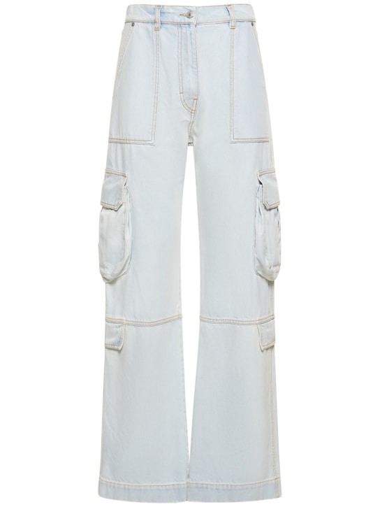 MSGM: Cotton cargo pants - Açık Mavi - women_0 | Luisa Via Roma