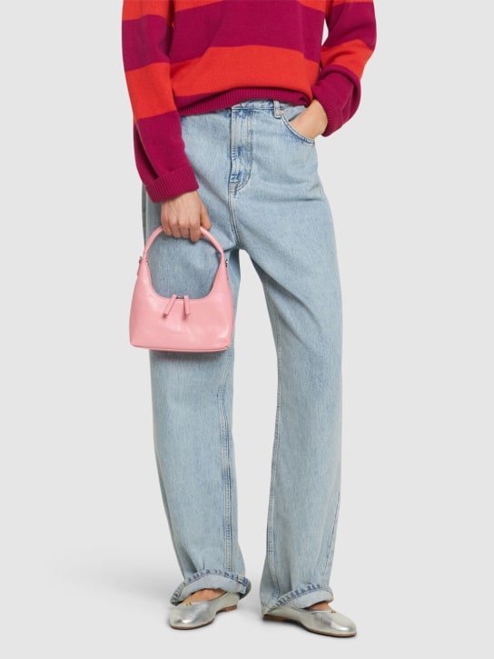 Marge Sherwood: Mini Hobo leather bag w/strap - Candy Pink Glossy - women_1 | Luisa Via Roma