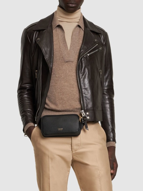 Tom Ford: Leather belt bag - Black - men_1 | Luisa Via Roma