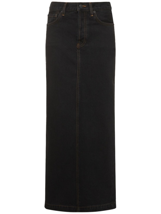 Wardrobe.nyc: Falda de algodón denim - Negro - women_0 | Luisa Via Roma