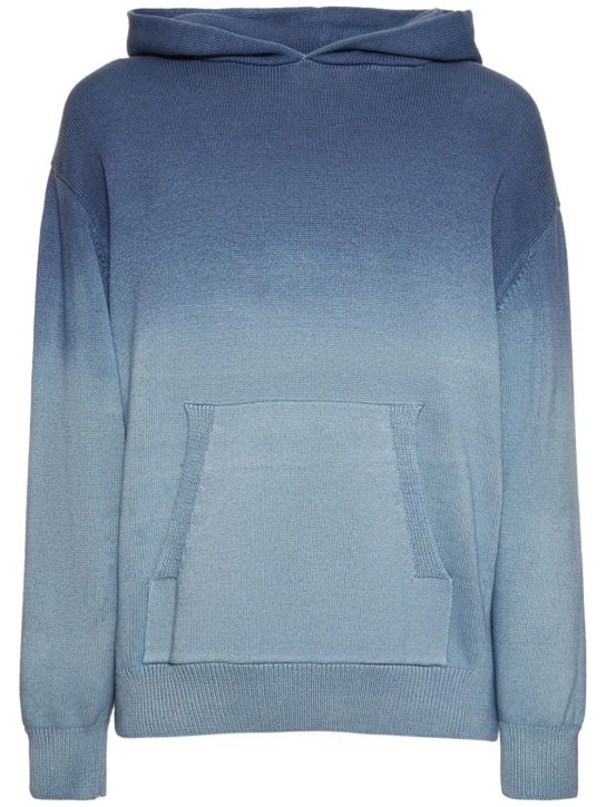 MSGM: Suéter de punto de algodón - Azul - men_0 | Luisa Via Roma