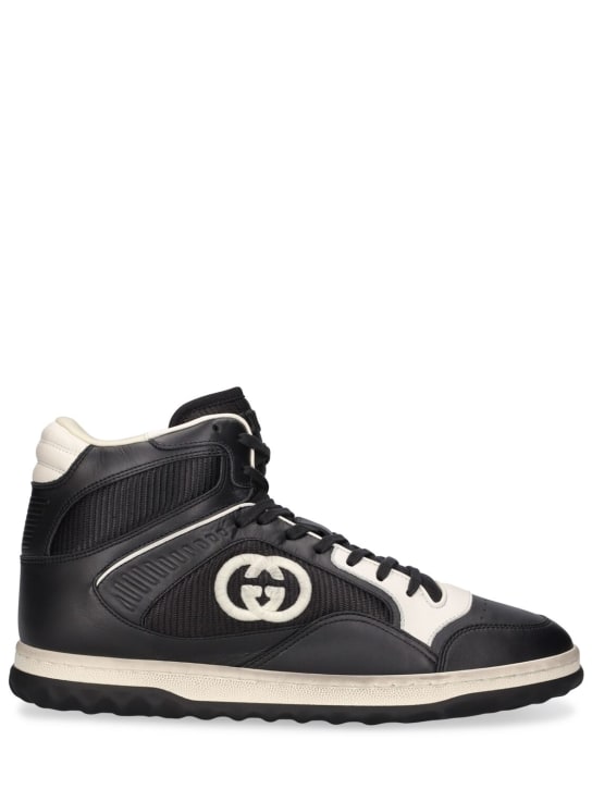Gucci: Mac80 leather & tech sneakers - Black - men_0 | Luisa Via Roma