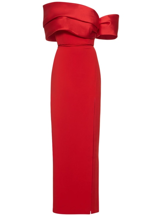 Solace London: Langes Kleid aus Satin und Krepp „Alexis“ - Rot - women_0 | Luisa Via Roma