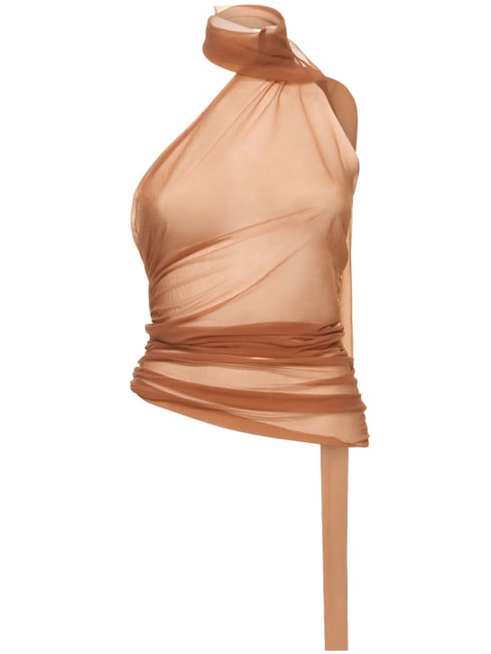 Ludovic de Saint Sernin: Sheer chiffon halter neck top - women_0 | Luisa Via Roma