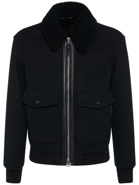Tom Ford: Double face plaid zipped jacket - Black - men_0 | Luisa Via Roma
