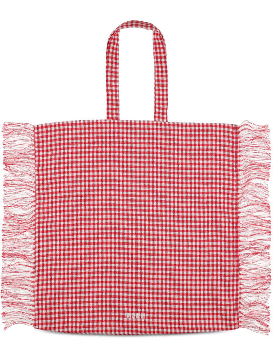 MSGM: Maxi tote cotton bag - Red - women_0 | Luisa Via Roma