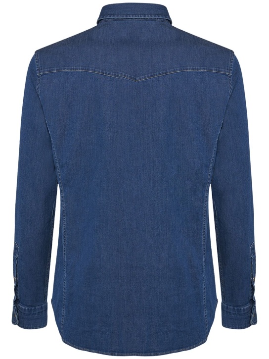Tom Ford: Camisa de denim - Stone Blue - men_1 | Luisa Via Roma