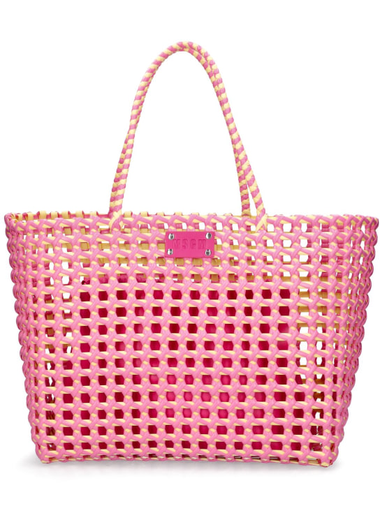 MSGM: lrge waved bucket bag - Pink/Yellow - women_0 | Luisa Via Roma