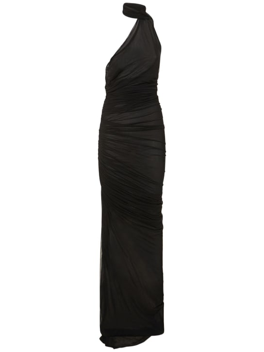 Ludovic de Saint Sernin: Mesh draped long dress - women_0 | Luisa Via Roma