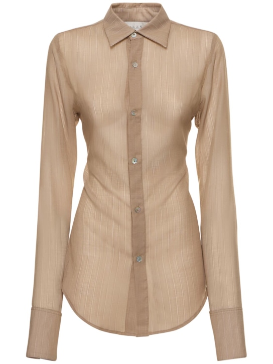 Ludovic de Saint Sernin: Wool blend wraparound shirt - women_0 | Luisa Via Roma