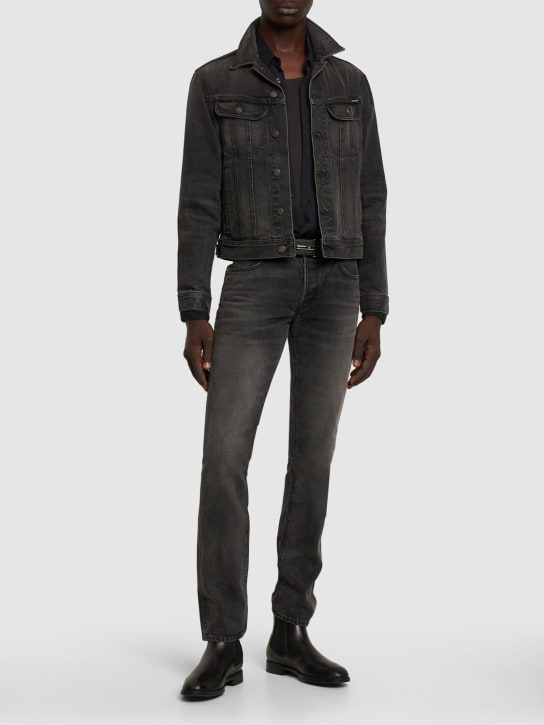 Tom Ford: New icon aged black wash denim jacket - Special Black - men_1 | Luisa Via Roma