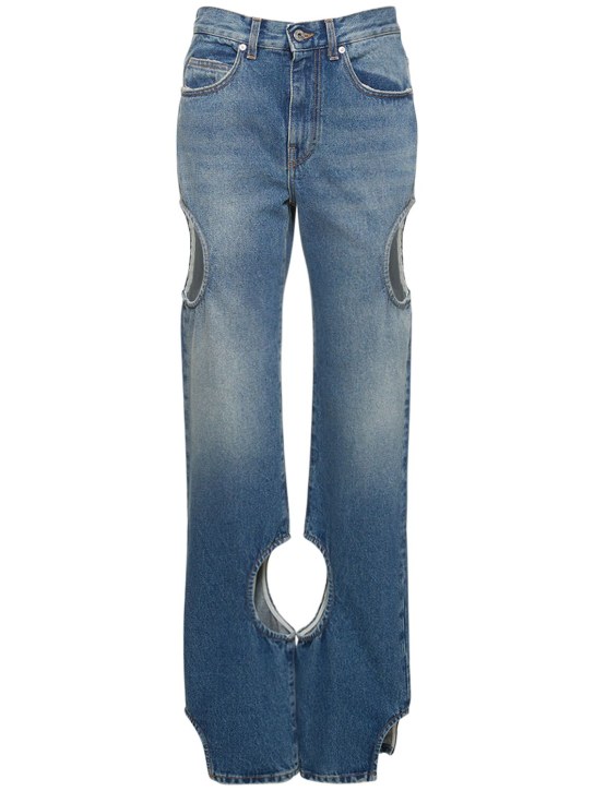 Off-White: Meteor denim jeans - Vintage Blue - women_0 | Luisa Via Roma