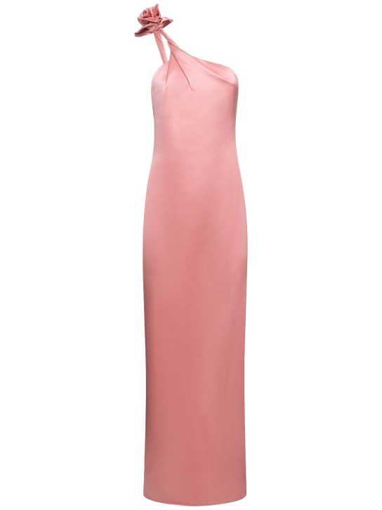 Magda Butrym: Silk satin one shoulder long dress - Pink - women_0 | Luisa Via Roma