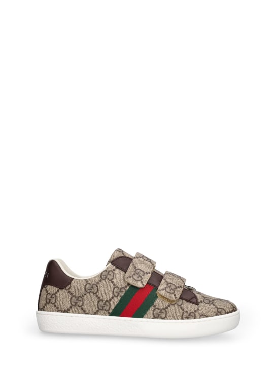 Gucci: Sneakers GG Supreme - Beige/Ebony - kids-girls_0 | Luisa Via Roma