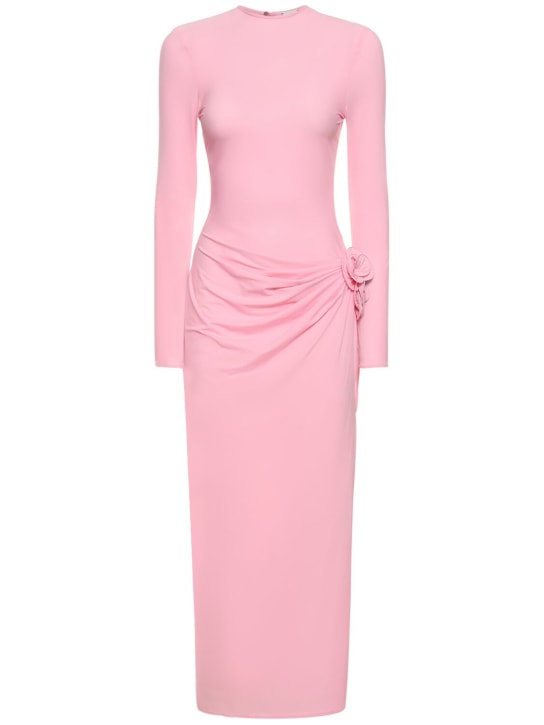 Magda Butrym: Draped jersey long dress - Pink - women_0 | Luisa Via Roma