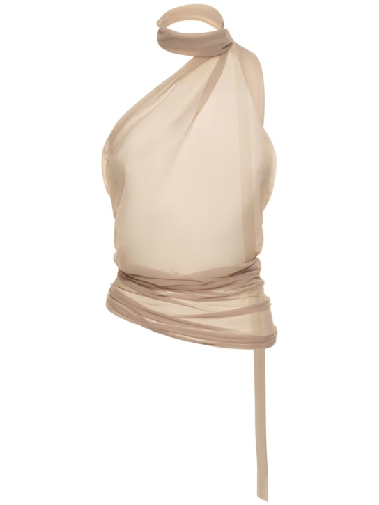 Ludovic de Saint Sernin: Sheer chiffon halter neck top - women_0 | Luisa Via Roma
